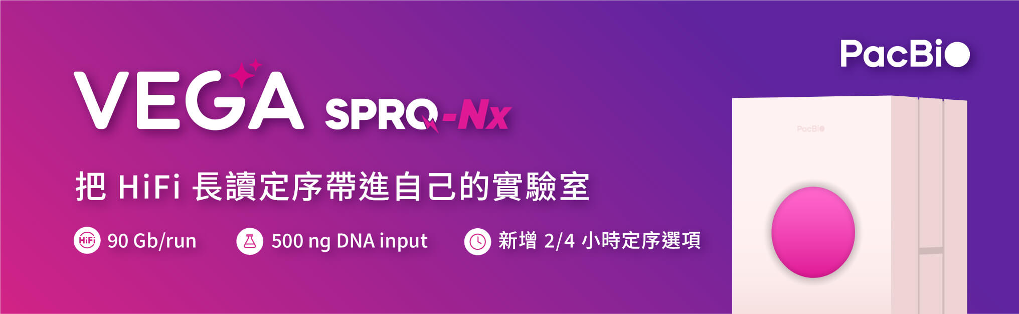 把 HiFi 長讀定序帶進自己的實驗室 | Vega SPRQ-Nx